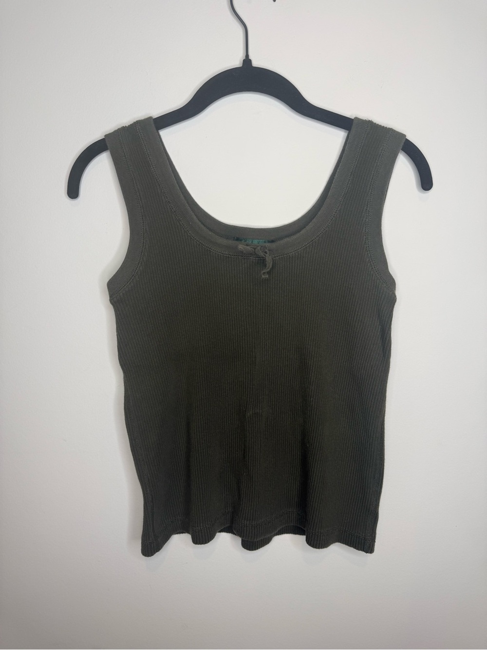 Ralph Lauren Olive Ribbed Scoop Neck Tank